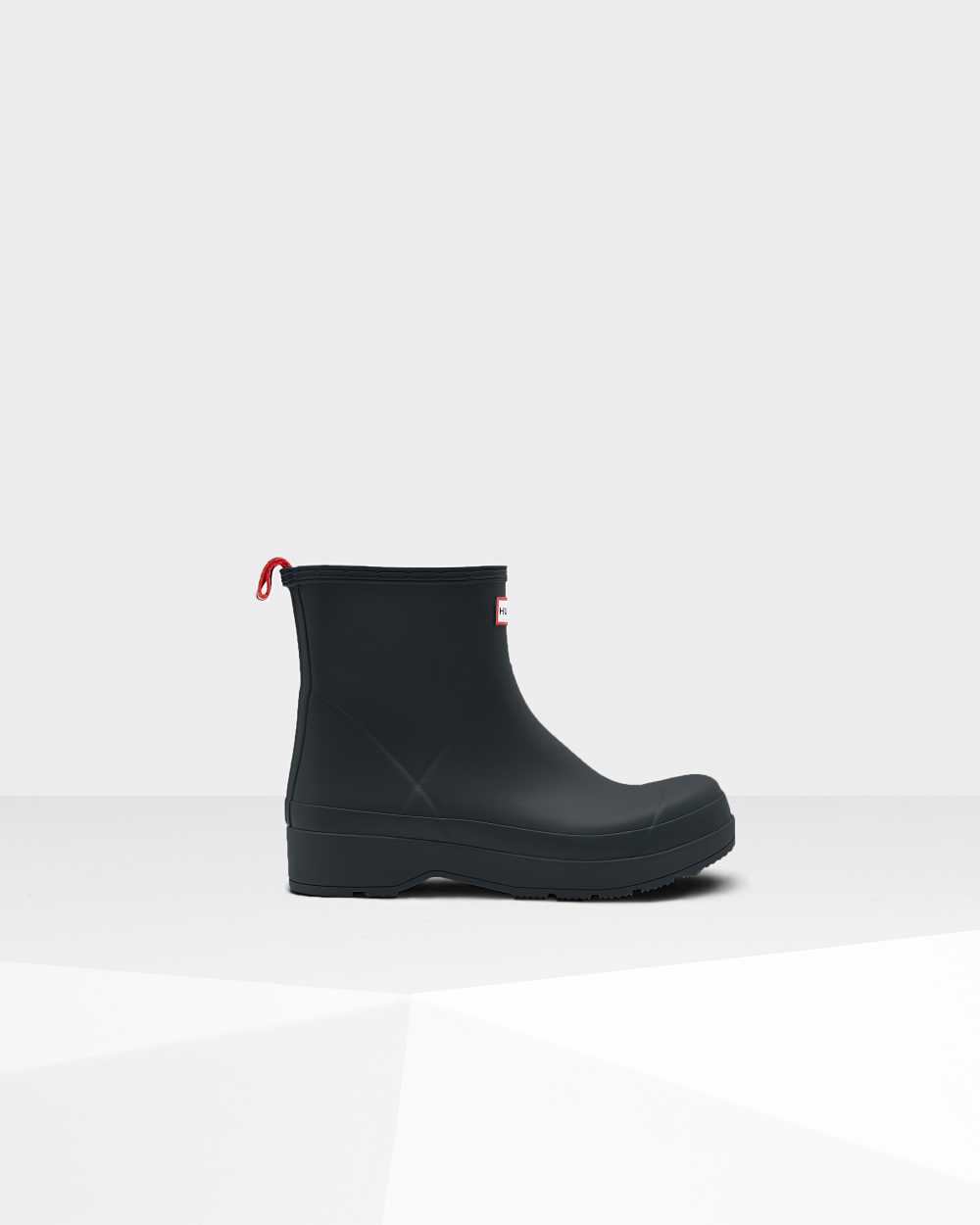 Mens Hunter Original Play Short Rain Boots Black | AJRZOV-793